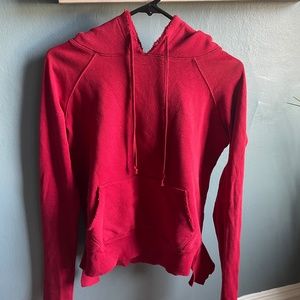 Distressed red hoodie